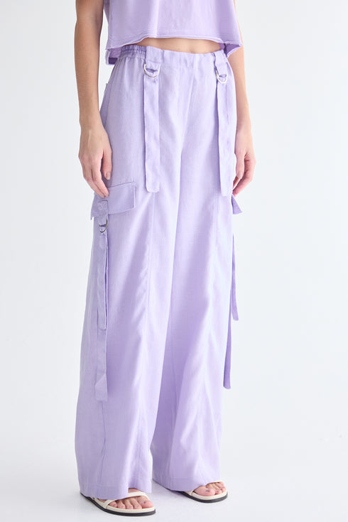 CALÇA CARGO LÍLAS
